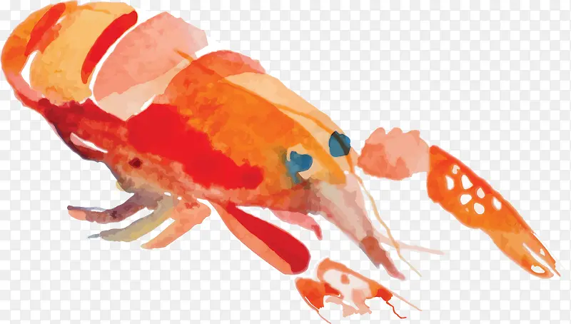 卡通龙虾插画装饰图案