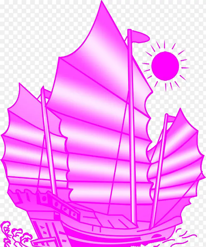 粉色帆船