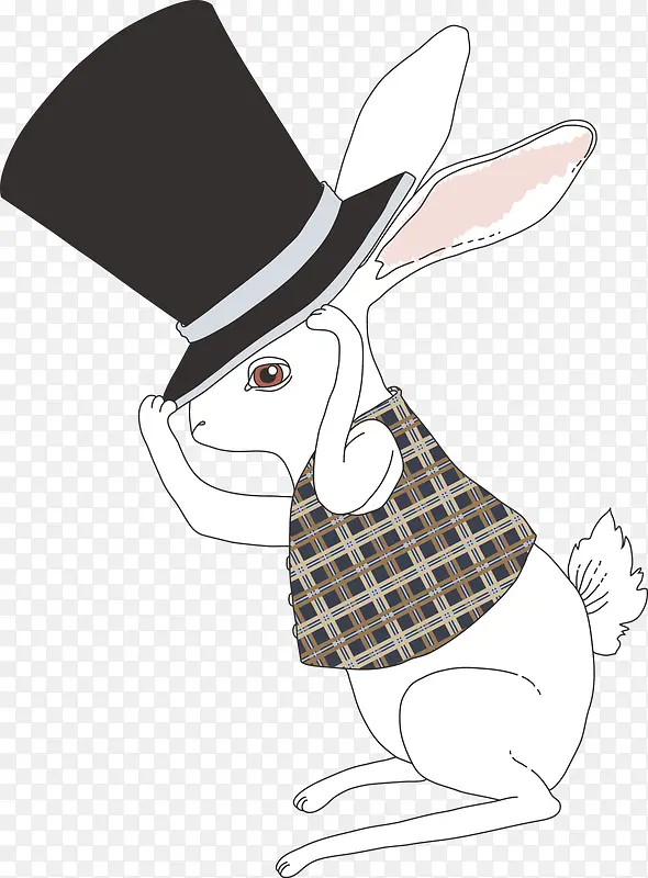 戴着帽子的兔子