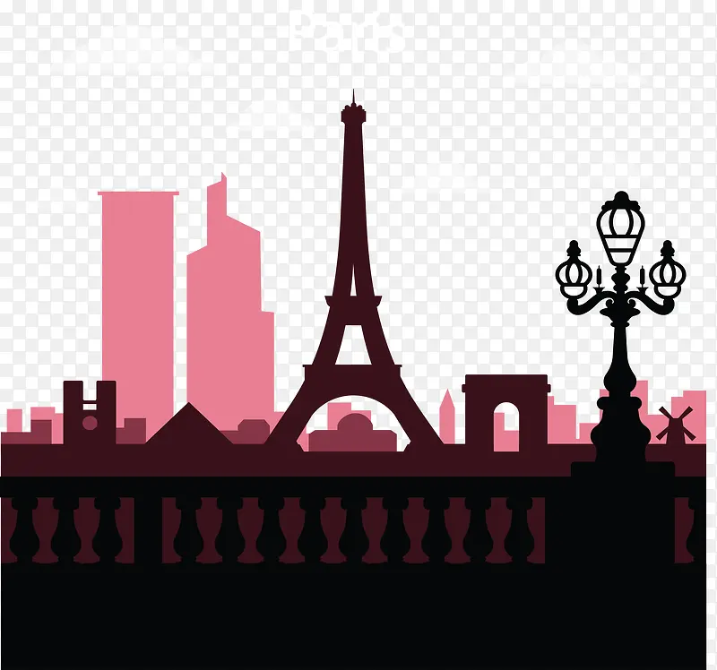 美丽巴黎城市剪影