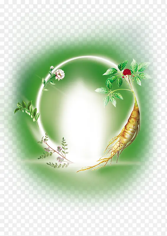 绿色自然化妆品海报背景