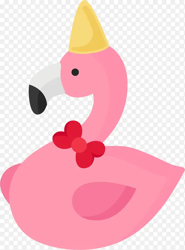 戴着帽子的粉色天鹅
