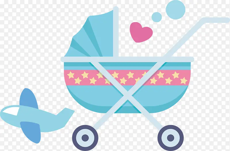 彩色婴儿车卡通可爱婴儿用品设计