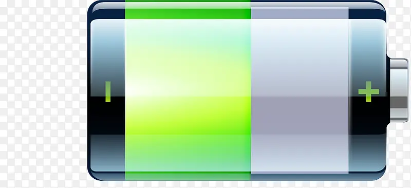卡通透明绿色电池