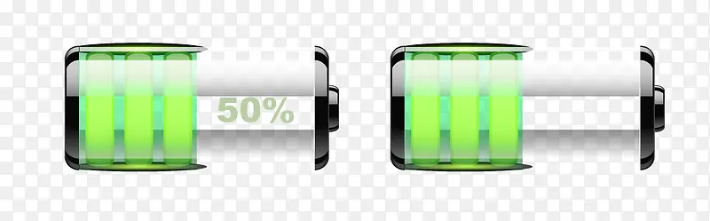 矢量绿色50%电池电量