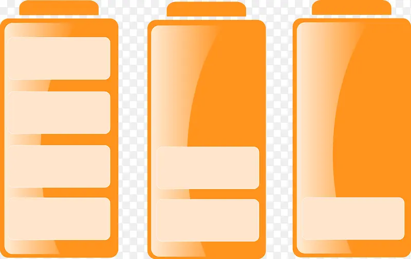 橙色电池矢量图素材