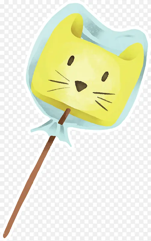 卡通黄色猫咪糖果
