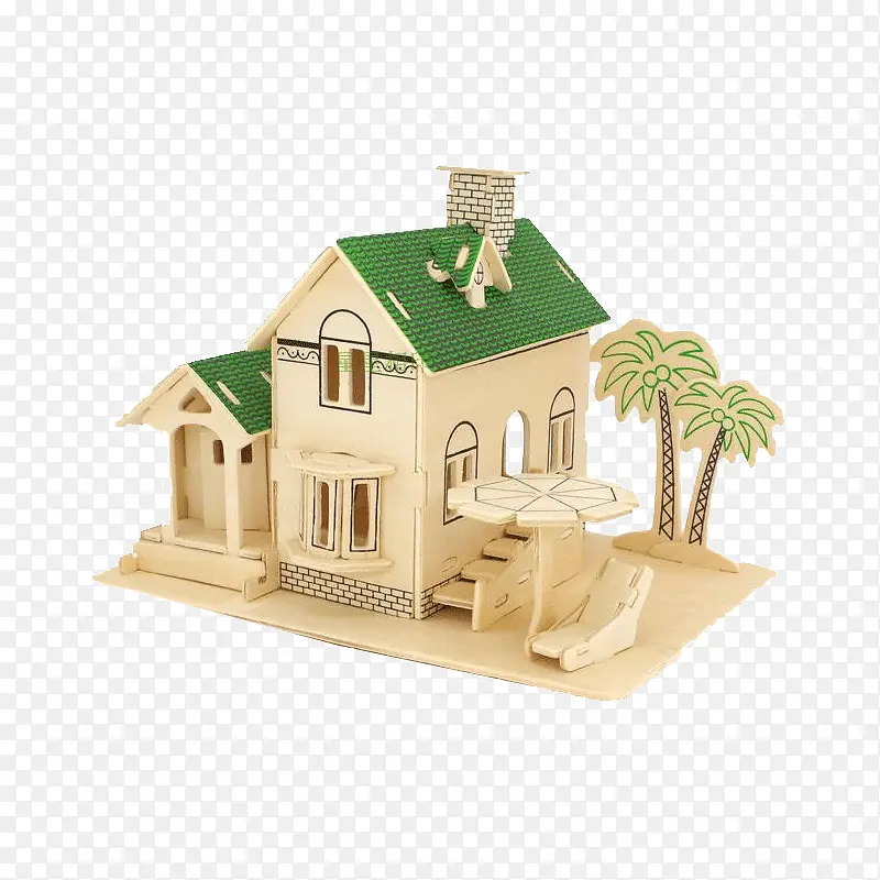 木质立体房子拼插建筑模型