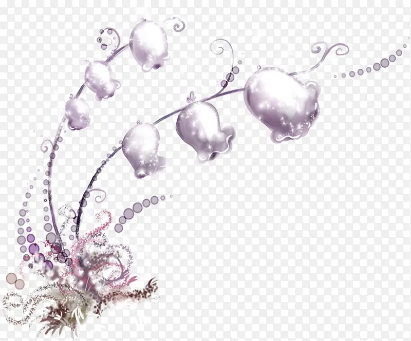 创意手绘质感铃兰花