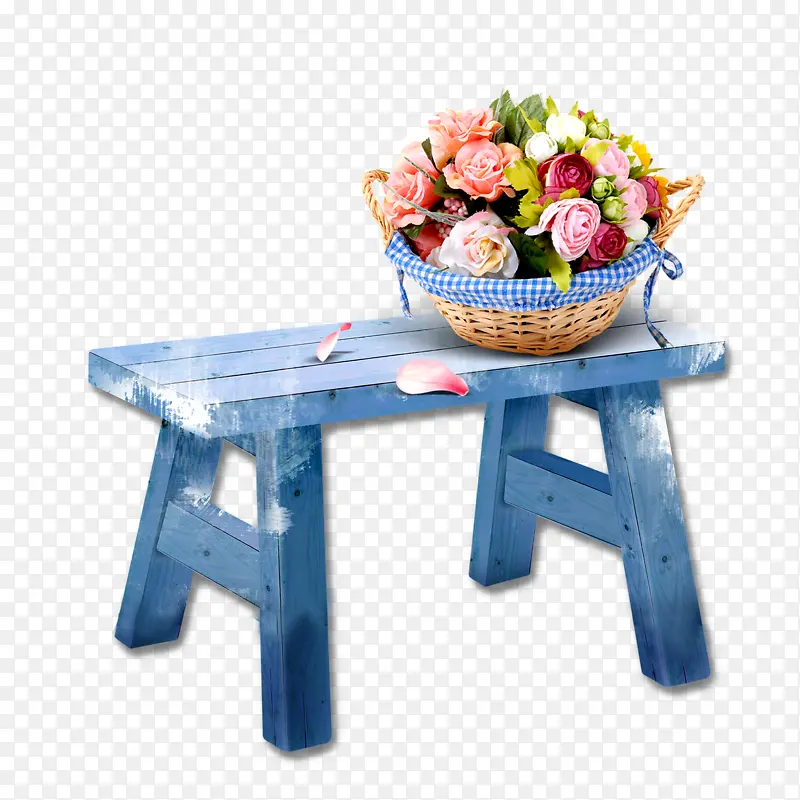 板凳上的花篮