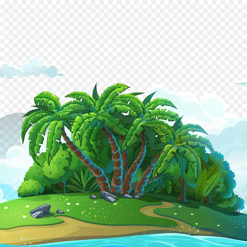 卡通小岛的风景设计