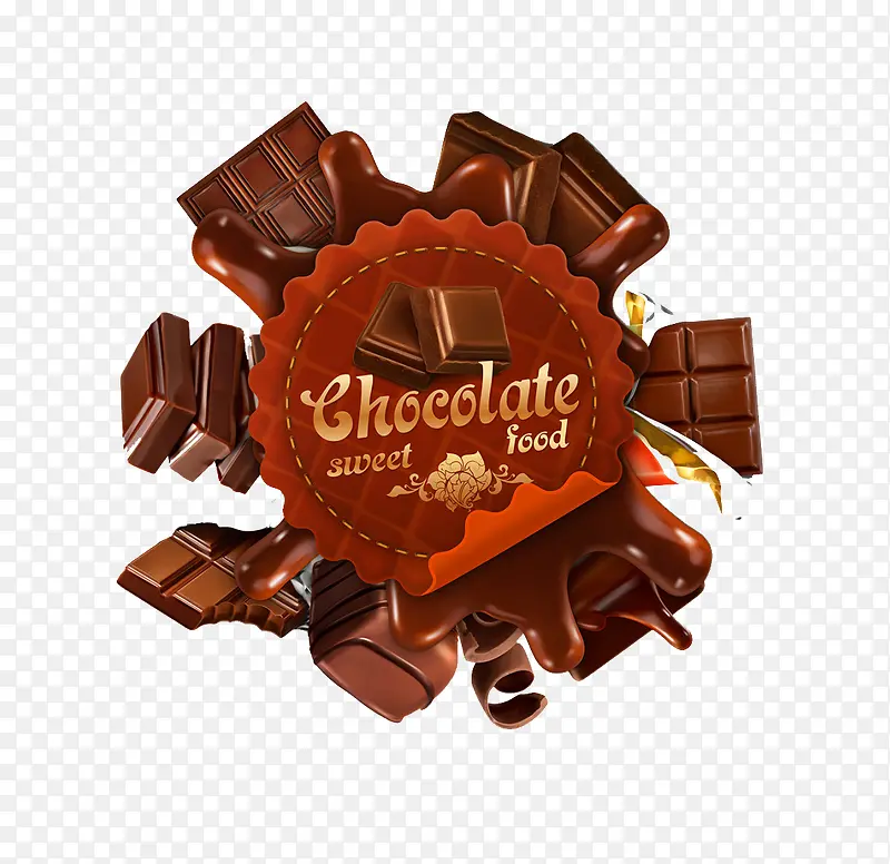 巧克力块与图案