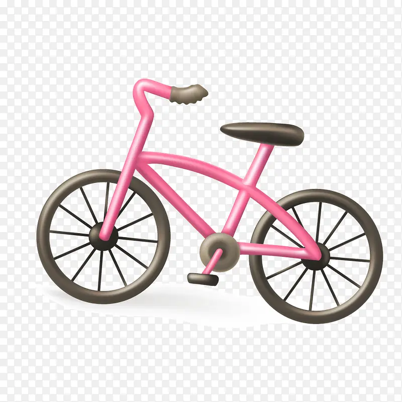 粉色矢量自行车