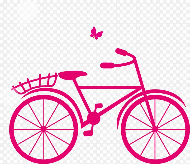 粉色手绘自行车