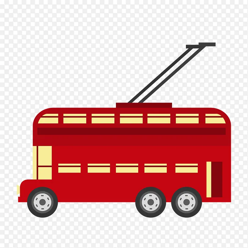 红色的电车设计矢量图