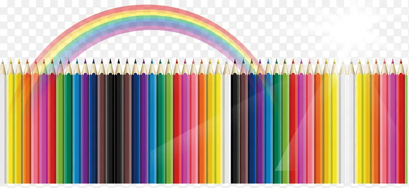 卡通彩色铅笔半透明彩虹