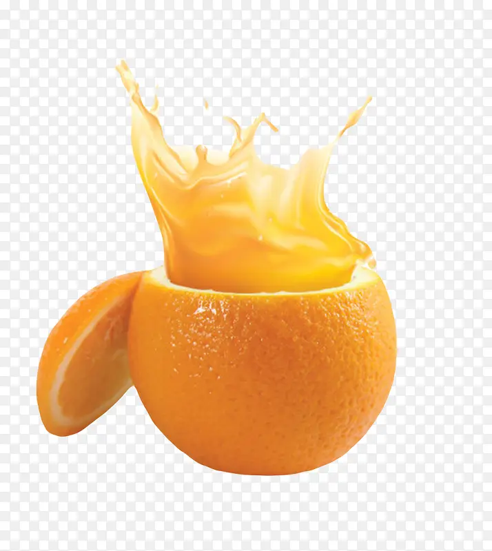 橙色香甜切开的水果奉节脐橙冒橙