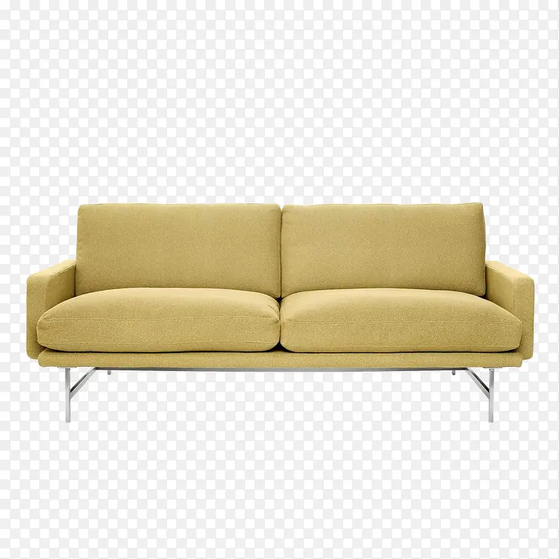 黄色的简单沙发实物