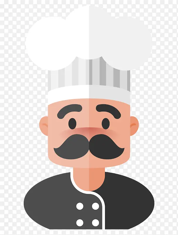 扁平化卡通厨师头像