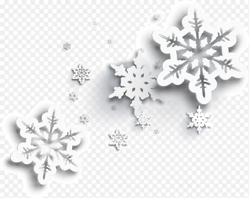 冬季灰色雪花装饰