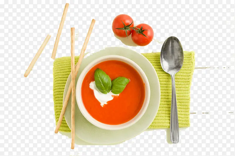 盘子里的番茄汤