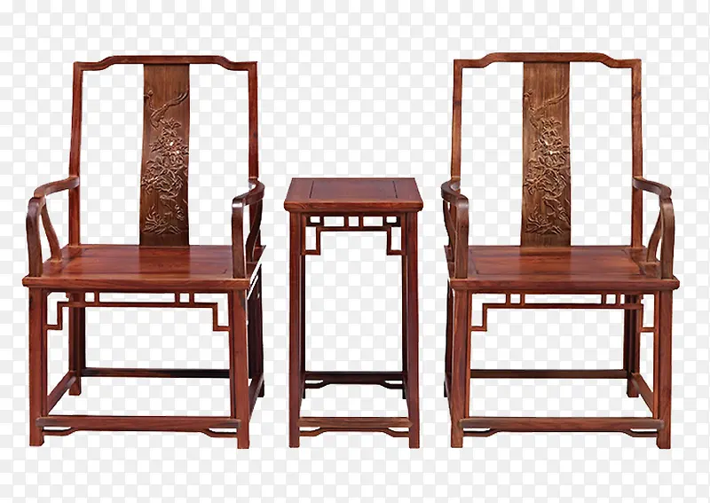 简洁大方中式雕花红木椅