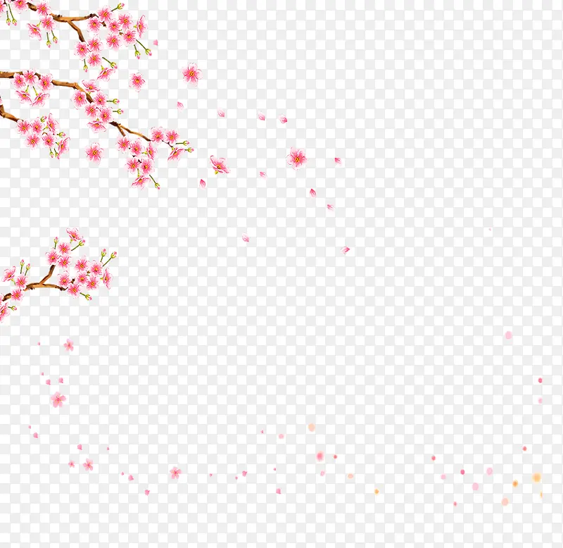 春季红色桃花装饰