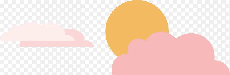 可爱粉红色的云朵和太阳矢量图