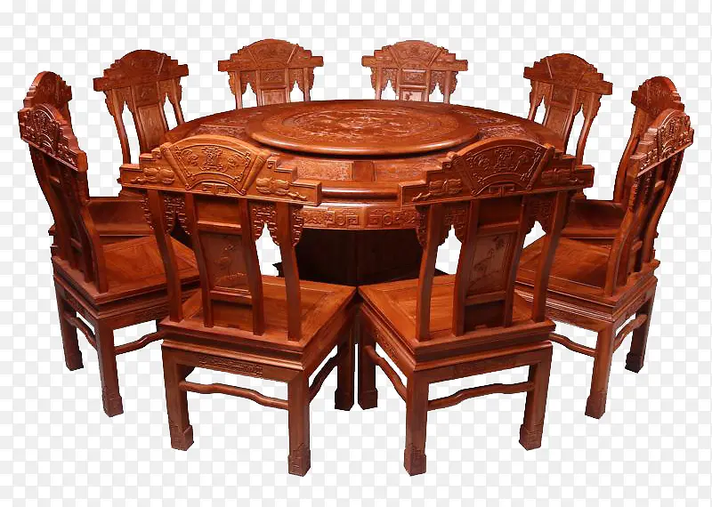 大型家庭式红木餐桌