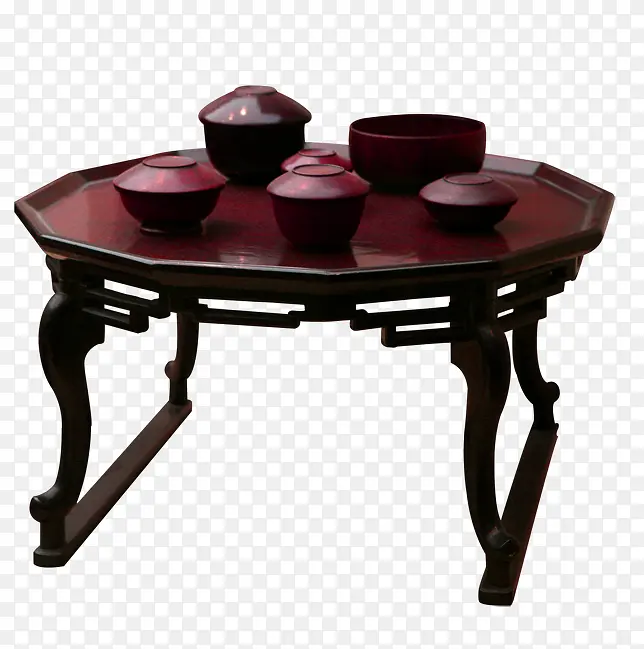 棕色中国风茶桌装饰图案