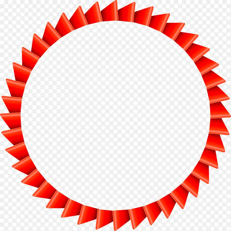 红色波形圆圈框架