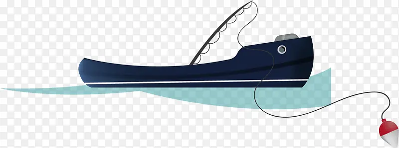 蓝色扁平大海渔船