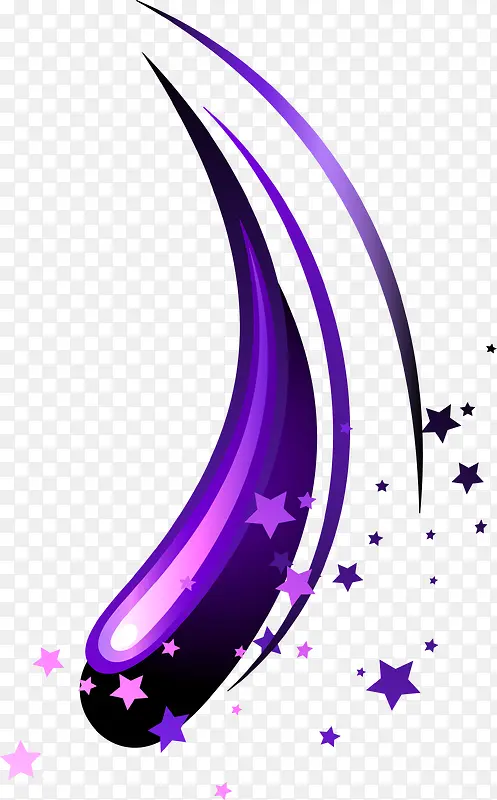 手绘紫色星星弧线