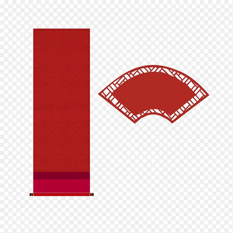 传统红色扇形中国风标题栏