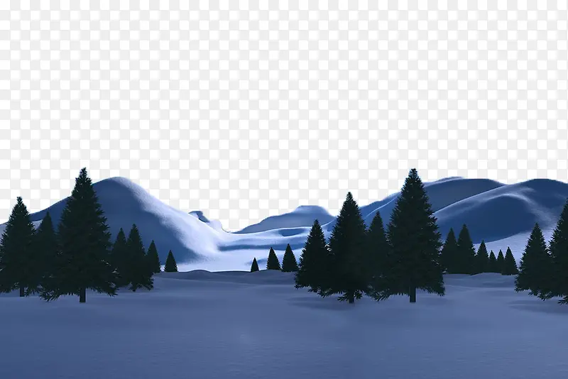 雪山松林