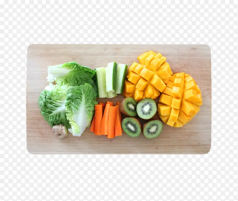 砧板上的蔬菜水果