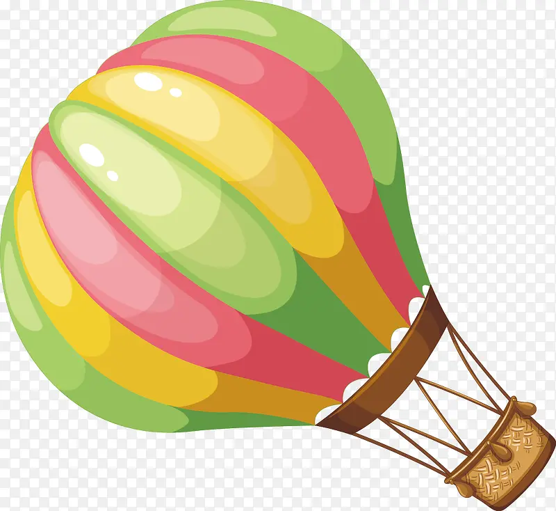 手绘彩色氢气球降落伞