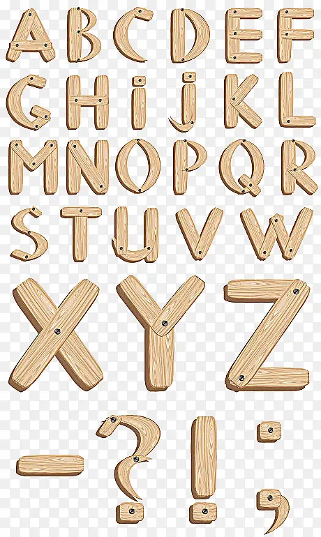 木板材质字母