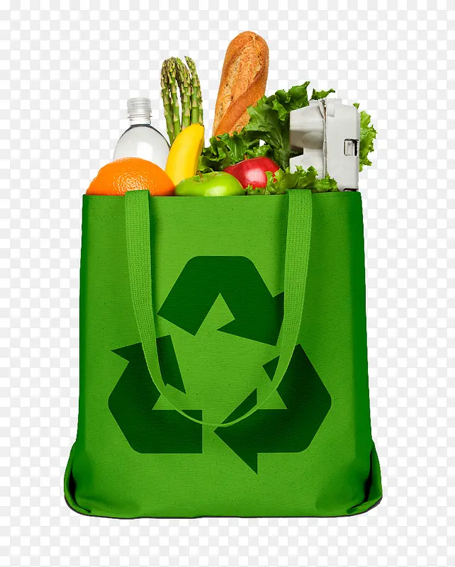 绿色环保袋和果蔬面包