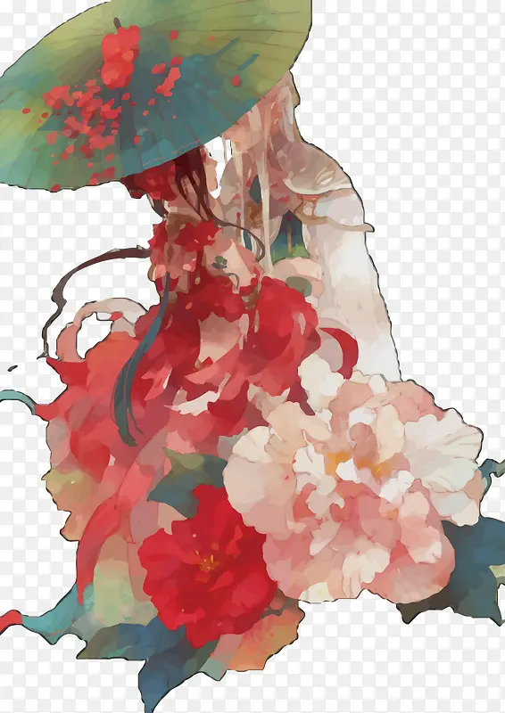 矢量古风插画