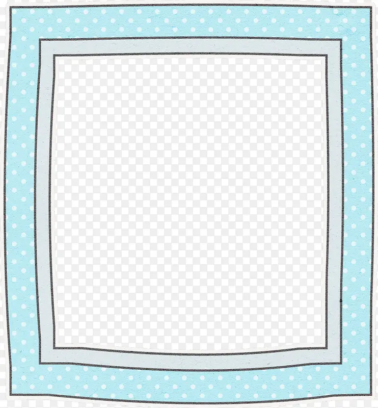 浅蓝色波点卡通手绘正方形相框