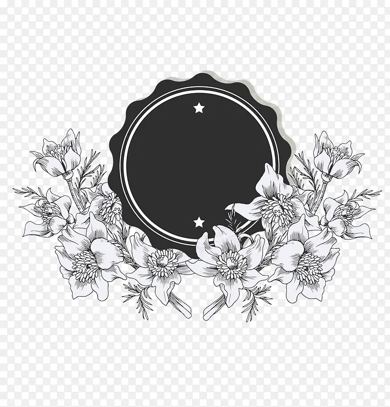 春天的花朵和徽章