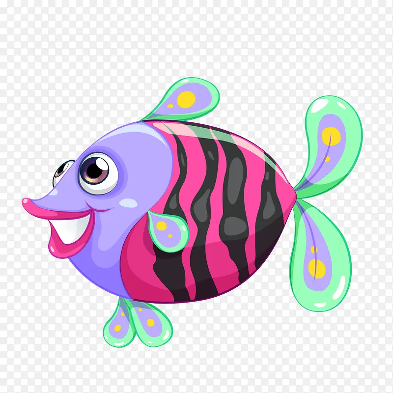 卡通彩色的鱼儿设计