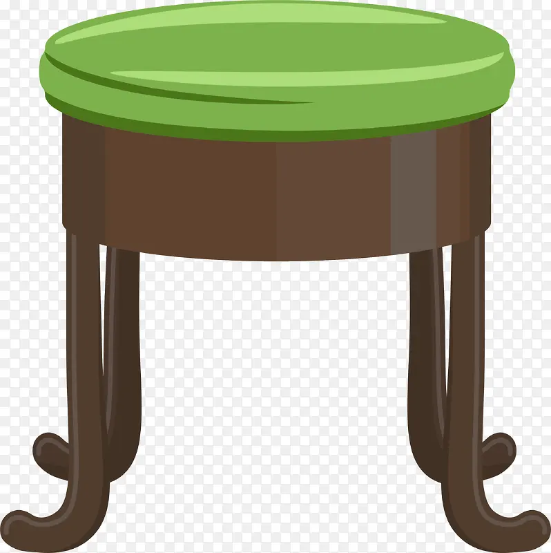 绿色卡通木质圆凳