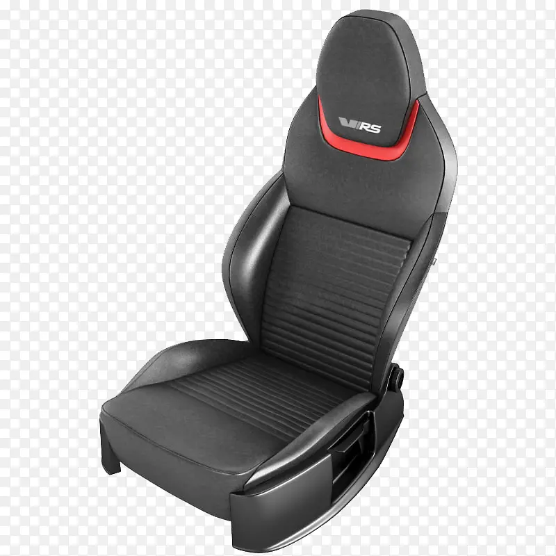 红色条边黑色简单皮质汽车座椅