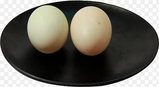黑色盘装两枚土鸭蛋