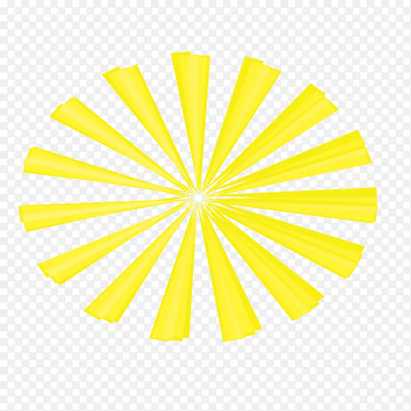 矢量黄色椭圆散射光线线条