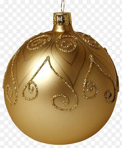 圣诞节装饰黄金彩球素材免抠