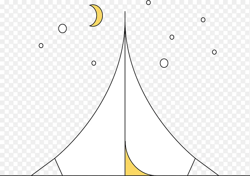 手绘帐篷户外星星月亮卡通图案