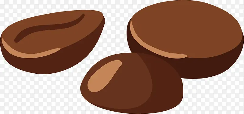 卡通褐色咖啡豆
